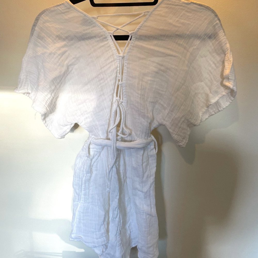 Lace-Up Back Romper